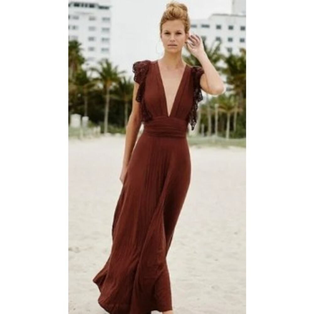 NWT Jen's Pirate Booty Poppy Wrap Maxi Dress Sz. M